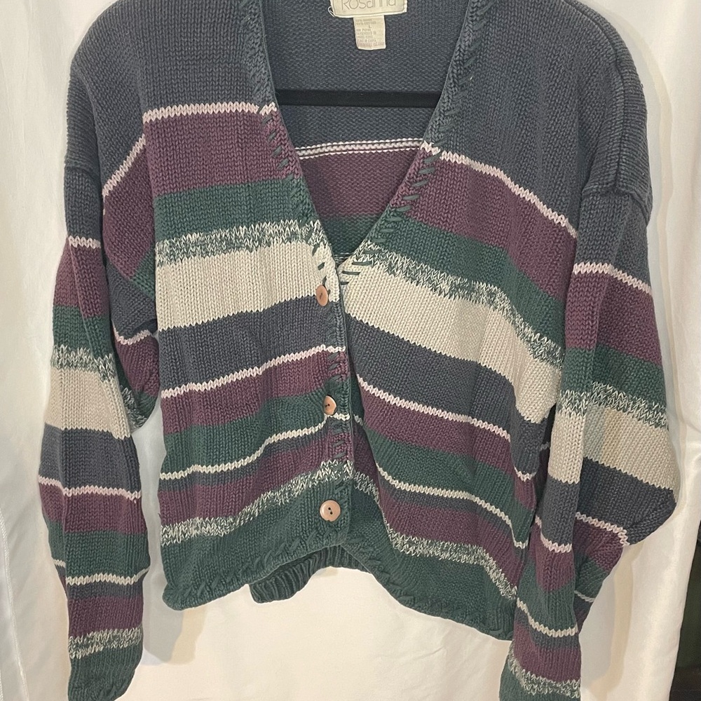 Rosanna Multicolor Striped Cardigan Ramie/Cotton